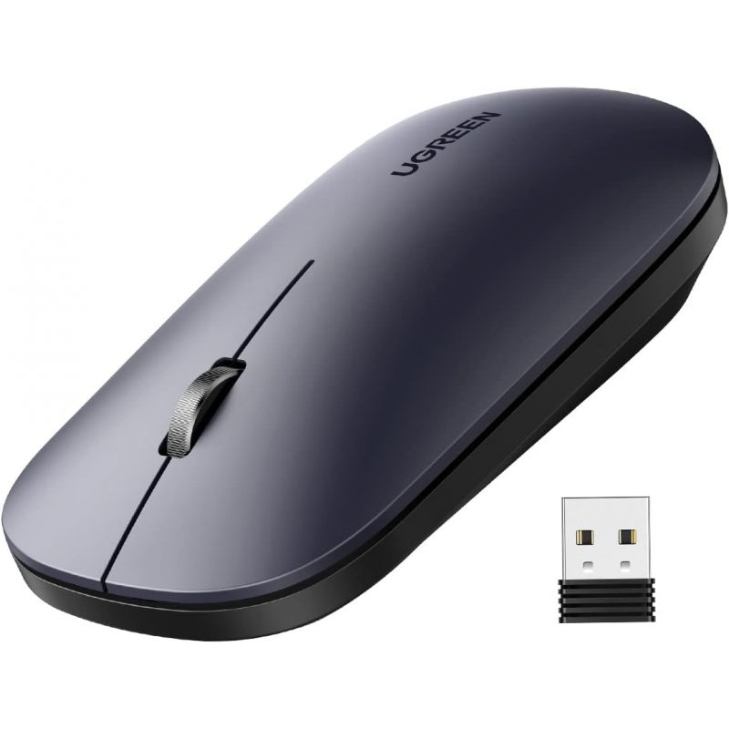 UGREEN Souris sans Fil 2,4 GHz 4000 DPI Régléable Wireless Mouse Silencieuse  GRIS Noir (90372)