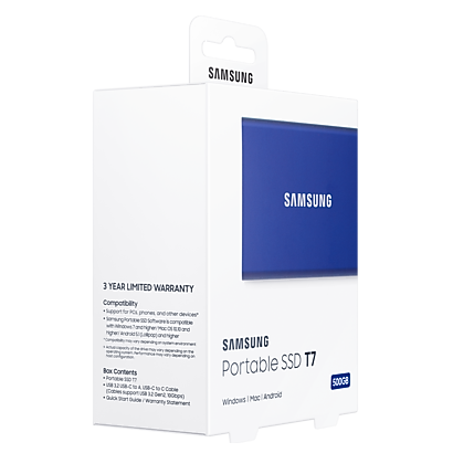 Disque dur SSD externe SAMSUNG T7 USB 3.2 500 Go Bleu (MU-PC500H/WW)