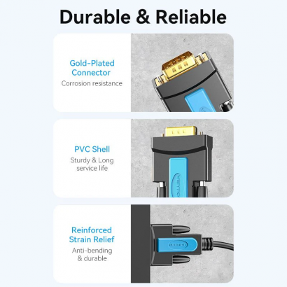 Cable VENTION 1.5m USB Male vers RS232 Male (VAS-C02-B150)