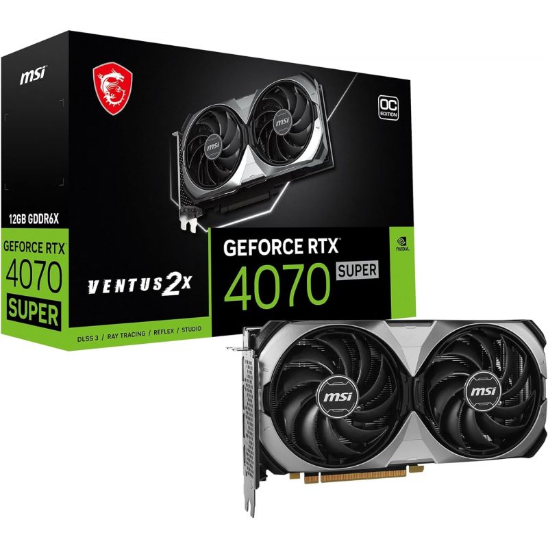 Carte Graphique MSI GeForce RTX™ 4070 Super 12G Ventus 2X OC (912-V513-658)