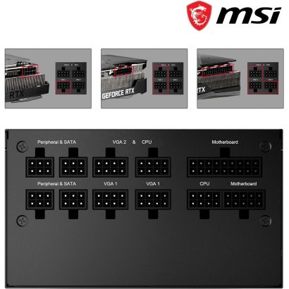 Bloc Alimentation MSI MPG A850GF - 850W - ATX 12V - 80PLUS GOLD (306-7ZP0C11-CE0)