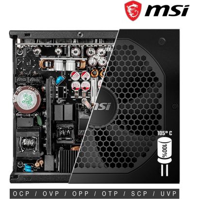 Bloc Alimentation MSI MPG A850GF - 850W - ATX 12V - 80PLUS GOLD (306-7ZP0C11-CE0)