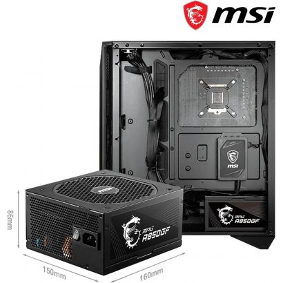 Bloc Alimentation MSI MPG A850GF - 850W - ATX 12V - 80PLUS GOLD (306-7ZP0C11-CE0)