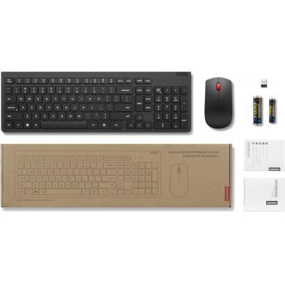 Ensemble clavier et souris sans fil Lenovo Essential Gen2 Noir – Français 189 (4X31N50719)